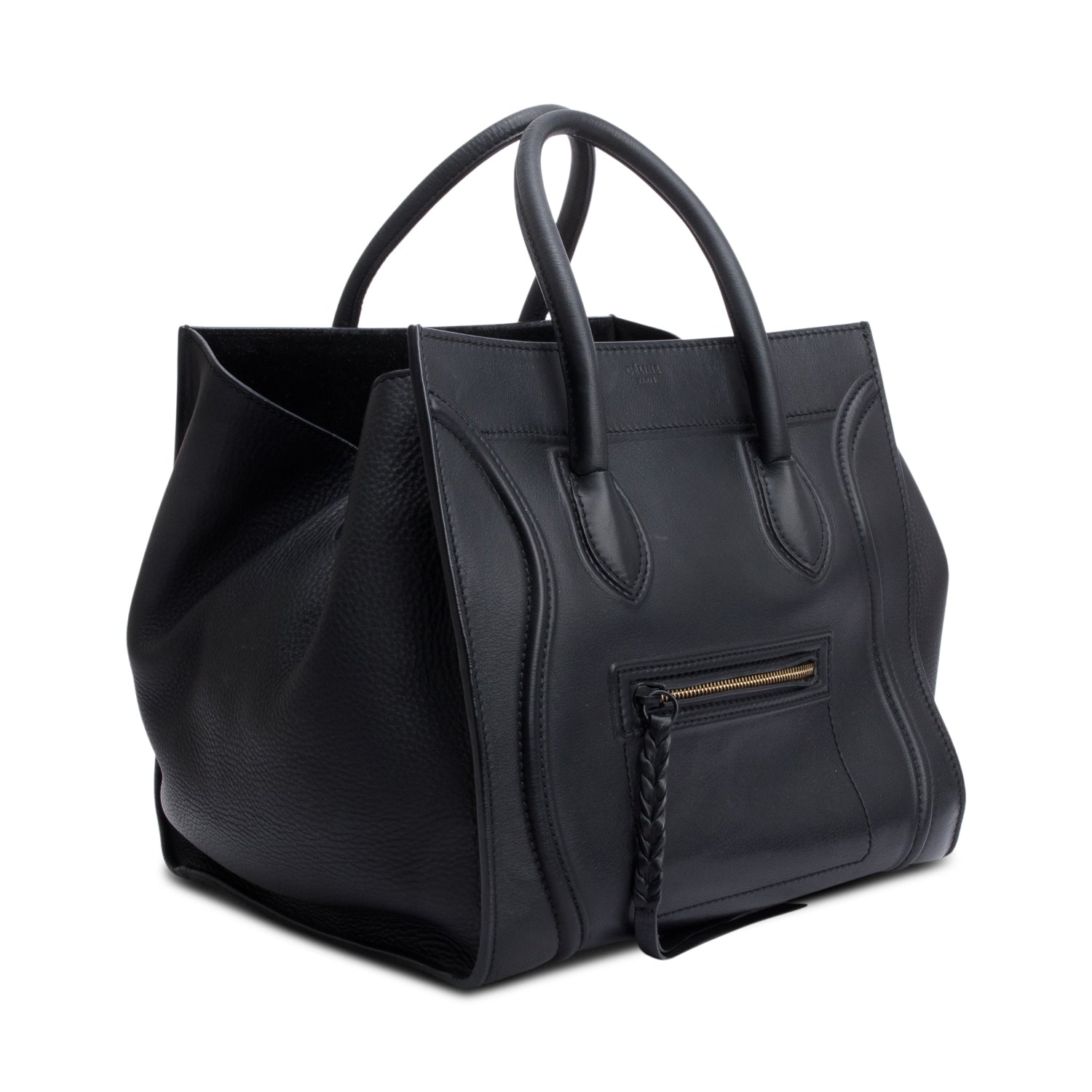 Celine Calfskin Phantom Luggage Tote Handbag Leather Black Tote Bag
