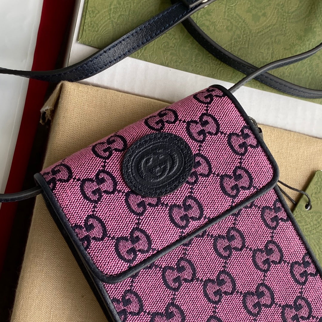 gg 7in 18cm gg Canvas Pink Mini Bag