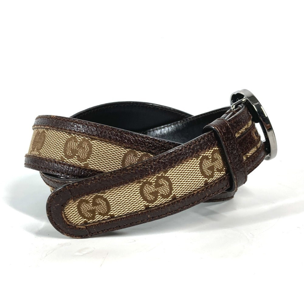 Gucci GG 80 Leather Canvas Beige Belt