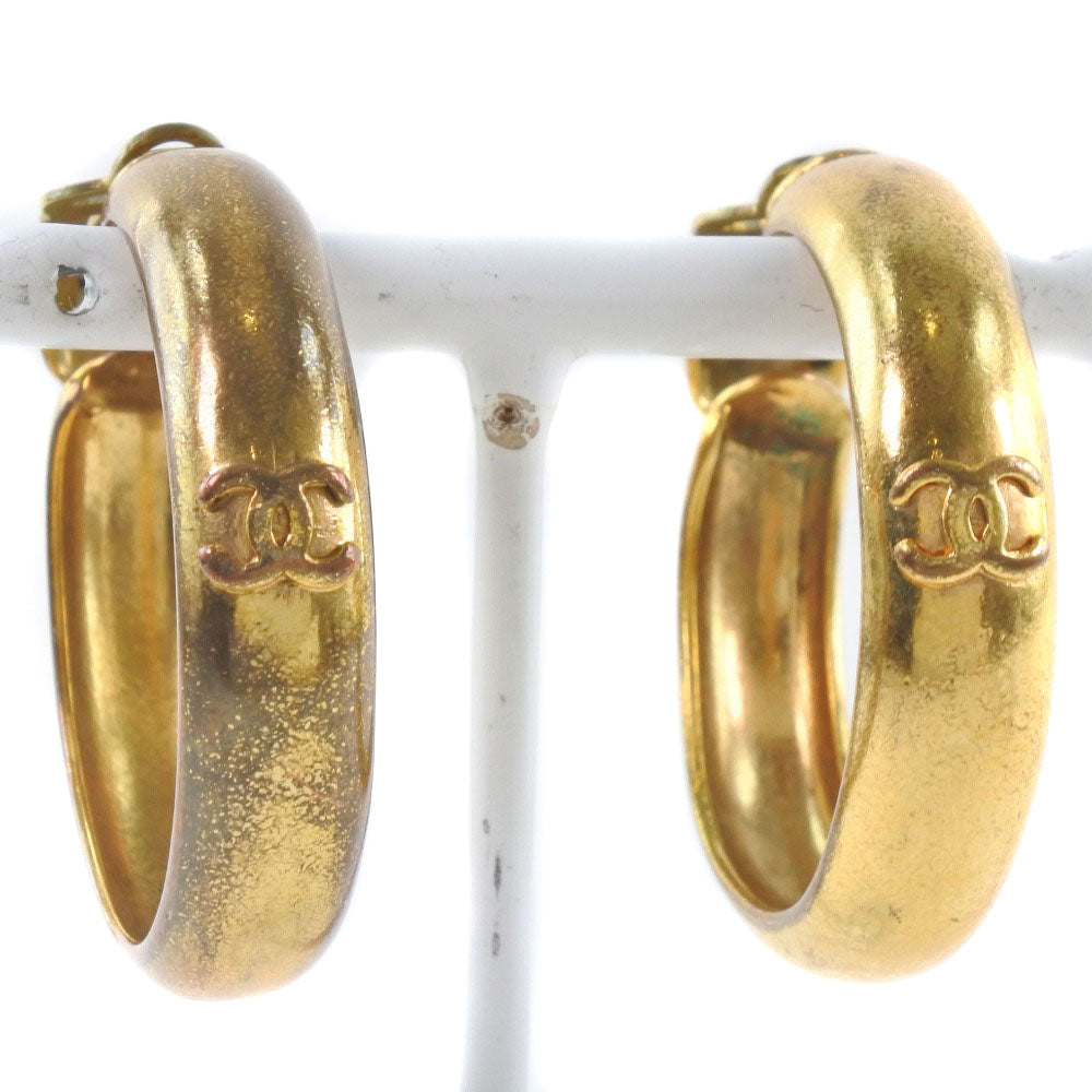 Chanel Gold Plated Earrings Clip Jewelry