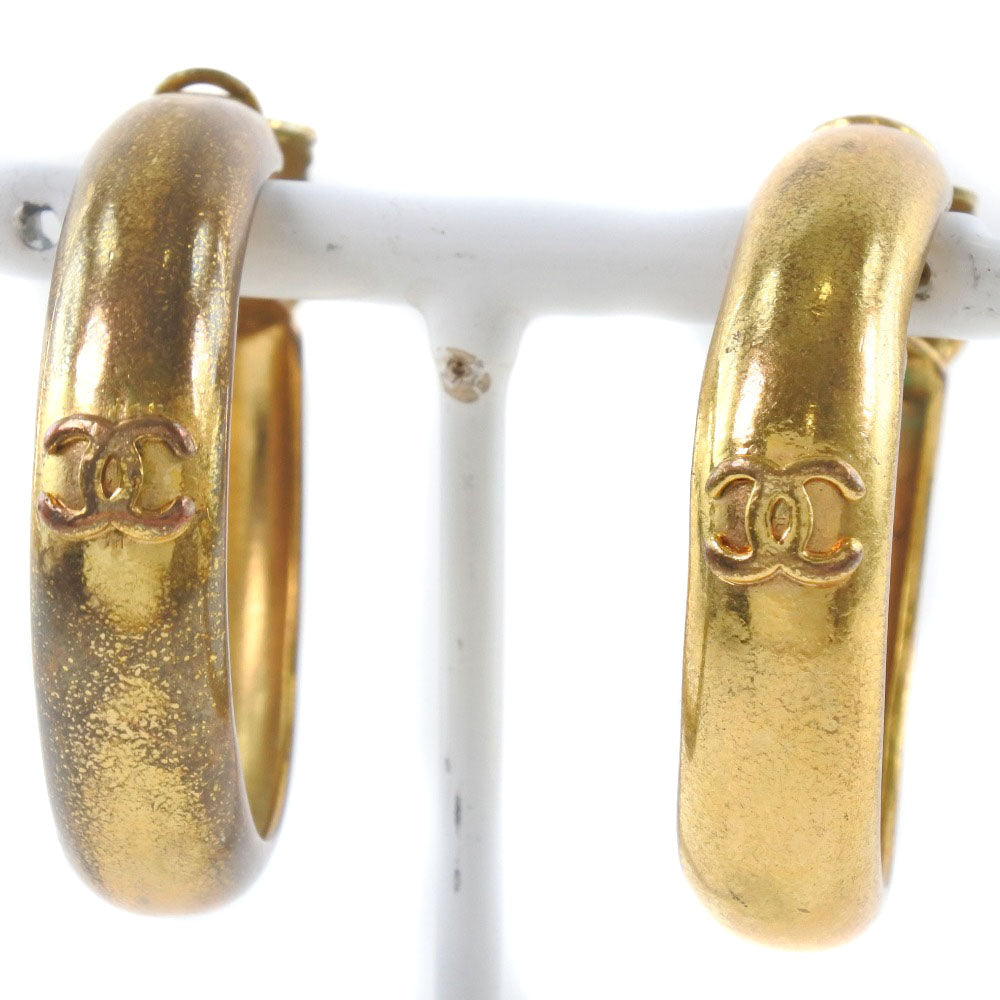 Chanel Gold Plated Earrings Clip Jewelry