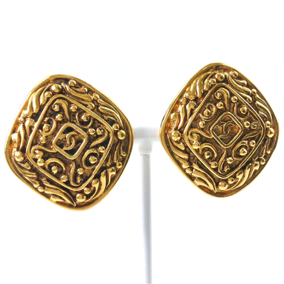 Coco Mark Gold Earrings Jewelry Plated