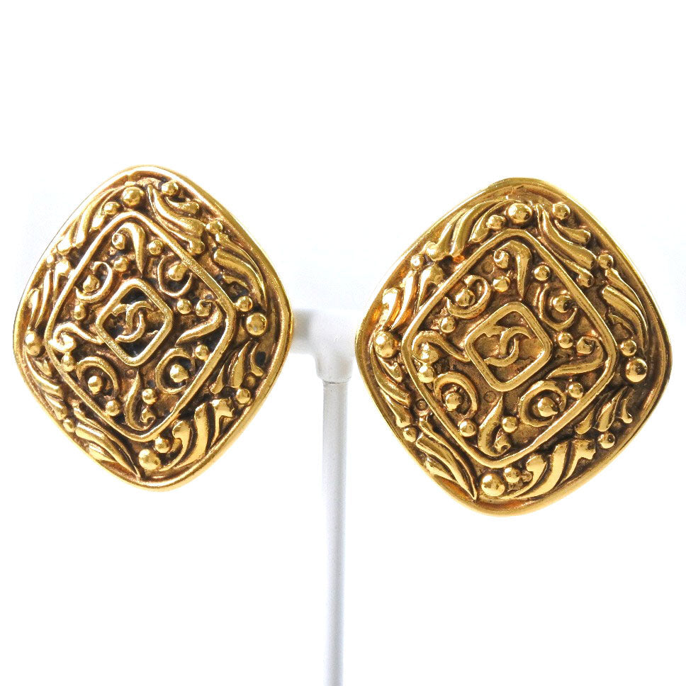 Coco Mark Gold Earrings Jewelry Plated