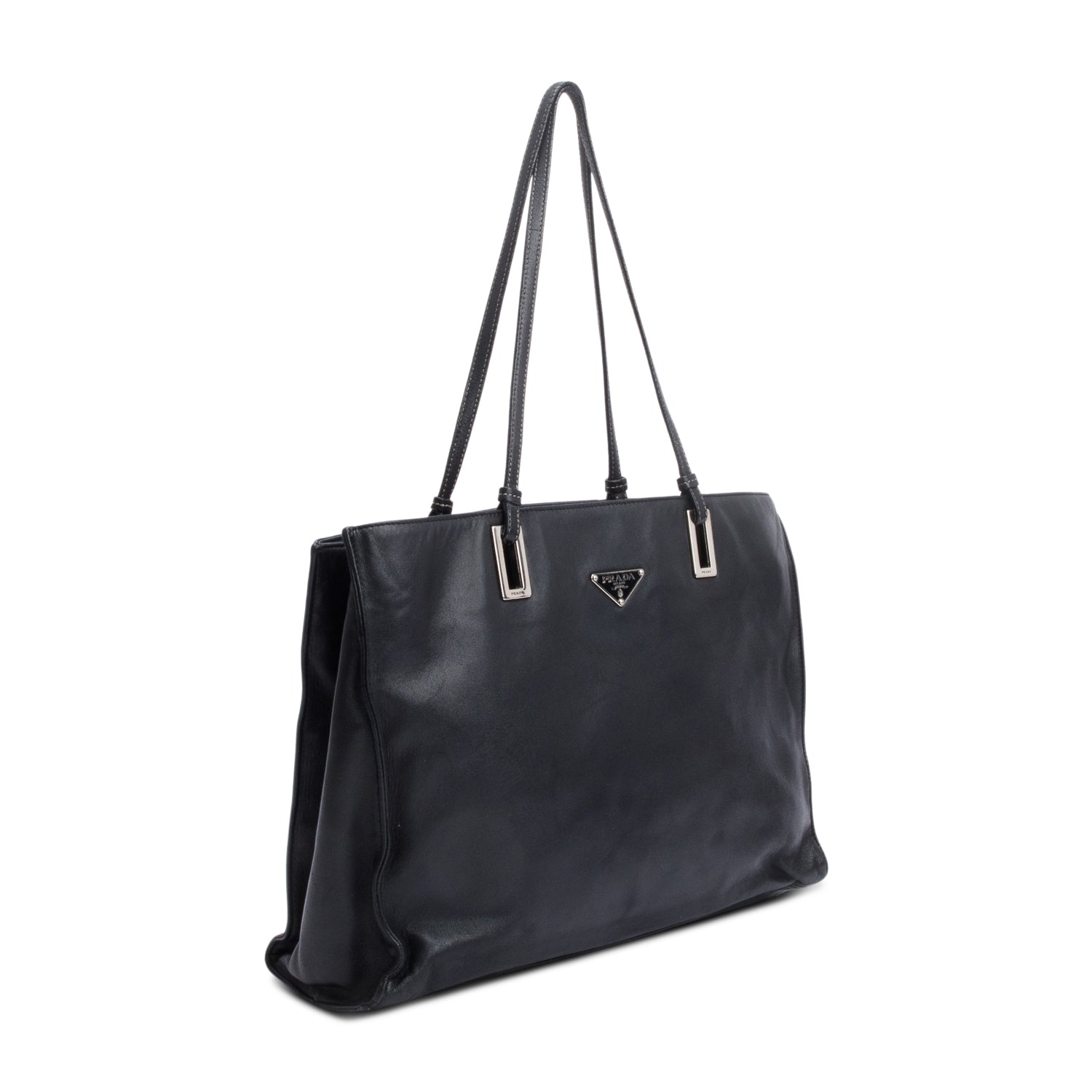 Prada Nappa Acciaio Tote Handbag Leather Black Tote Bag