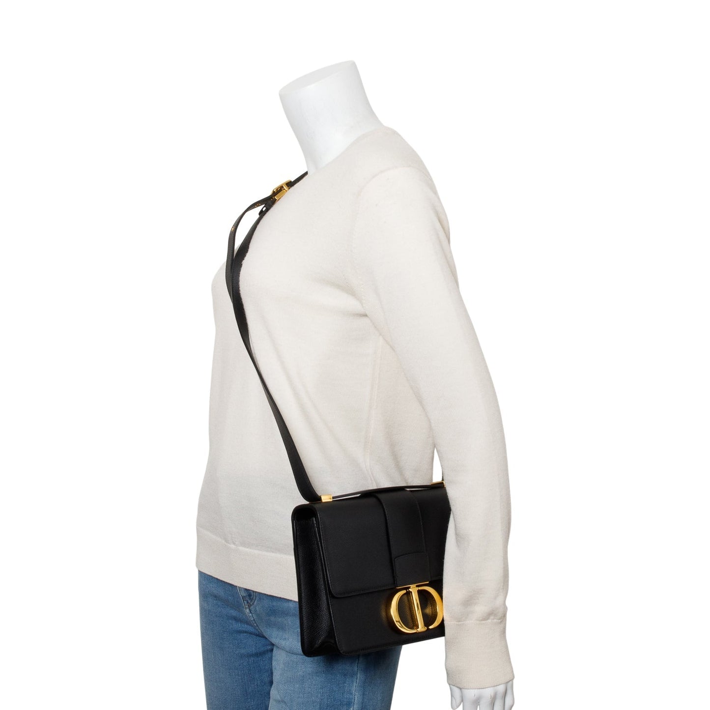 Dior Christian Montaigne Bag Leather Black Travel Bag