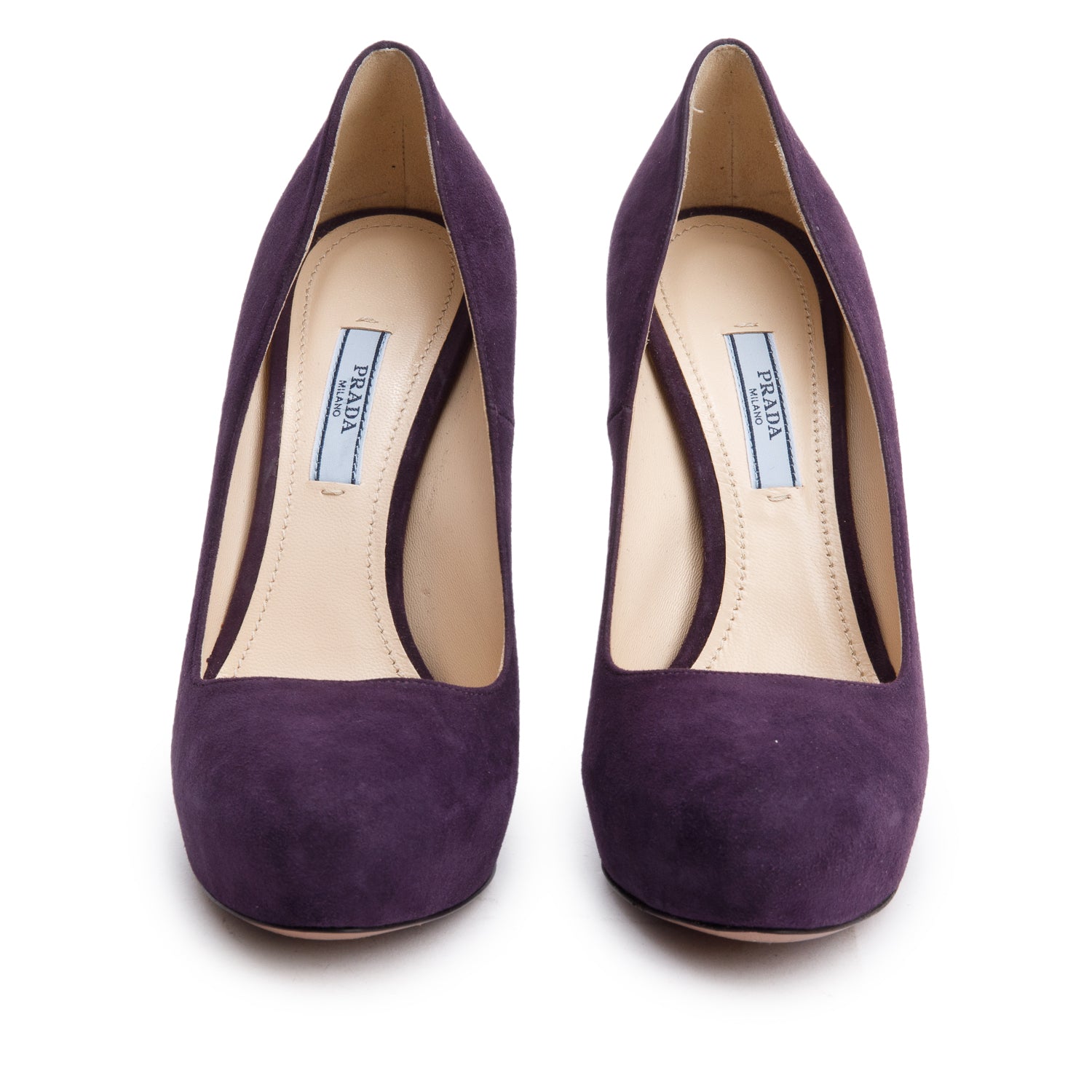 Prada Purple Pumps, Size Handbag Suede Shoes