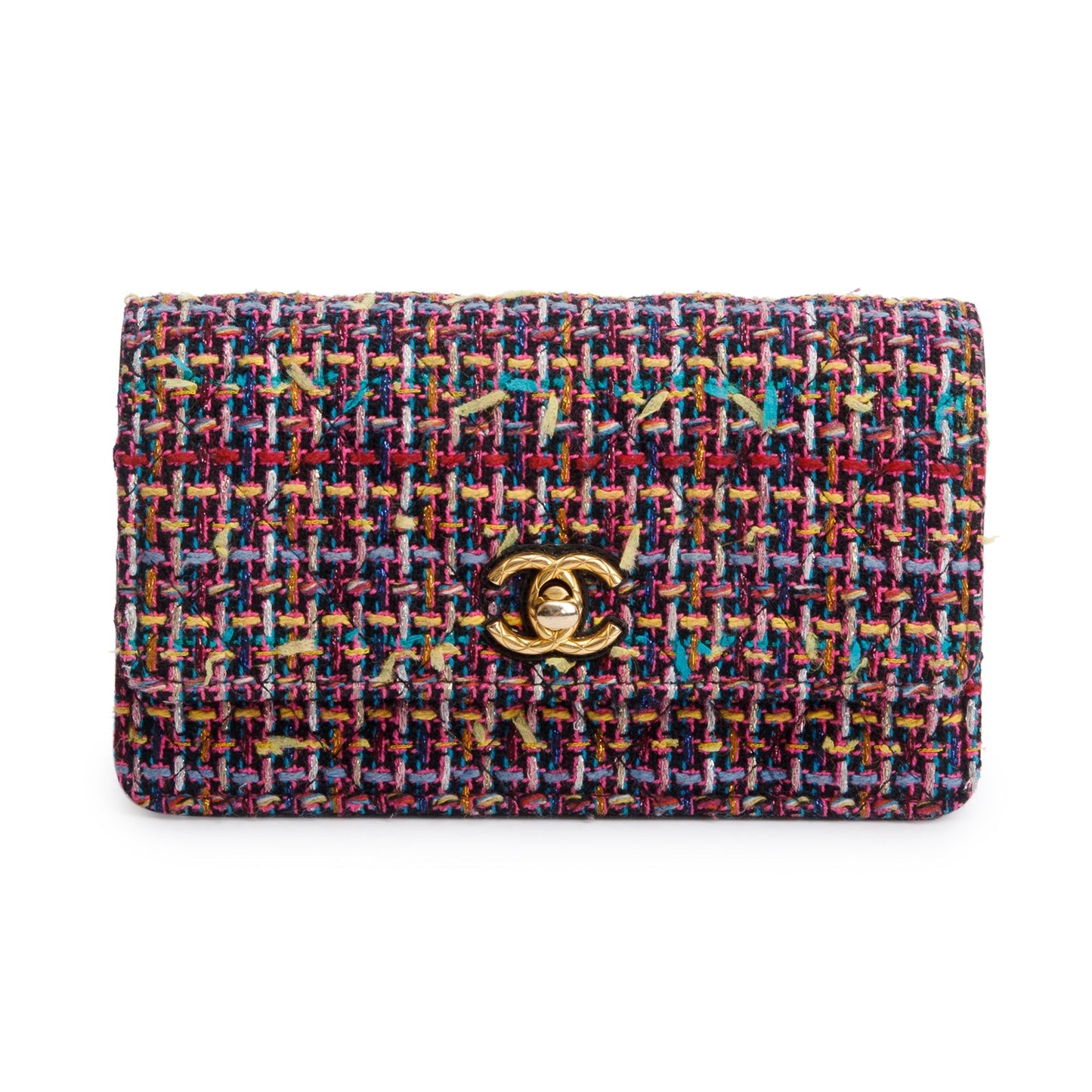 Chanel Tweed Flap Multicolor Travel Bag