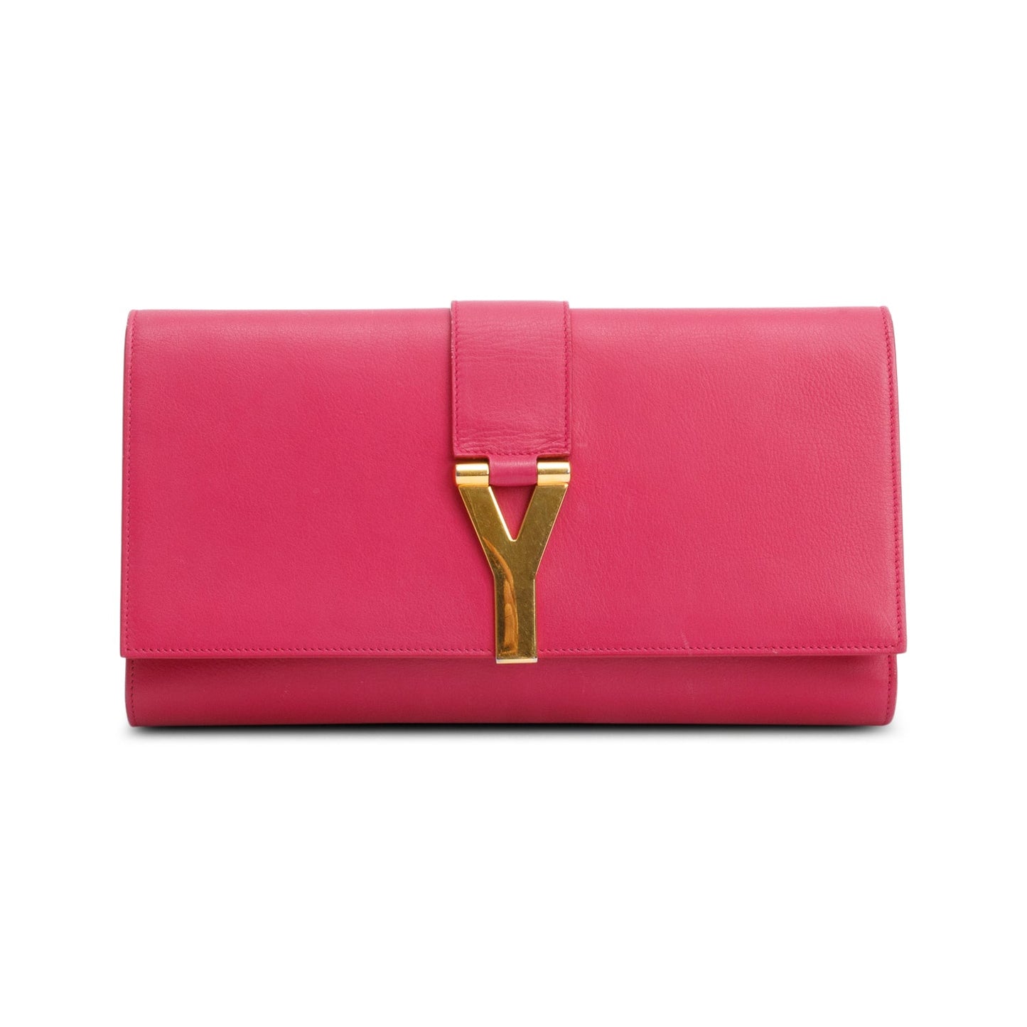 YSL Saint Laurent Classic Ligne Clutch Leather Pink Clutch Bag