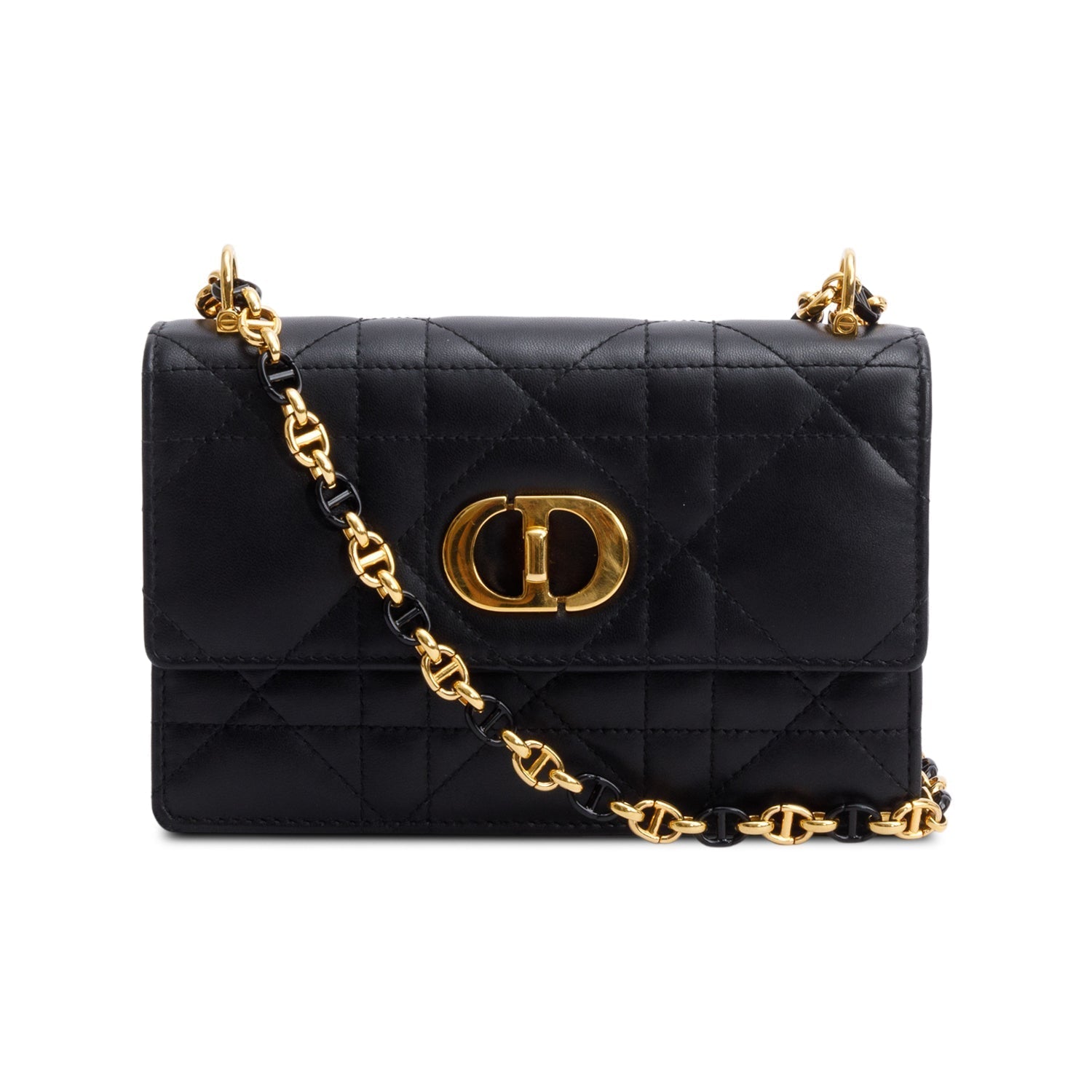 Dior Christian Macrocannage Lambskin Miss Caro Bag Leather Black Travel Bag