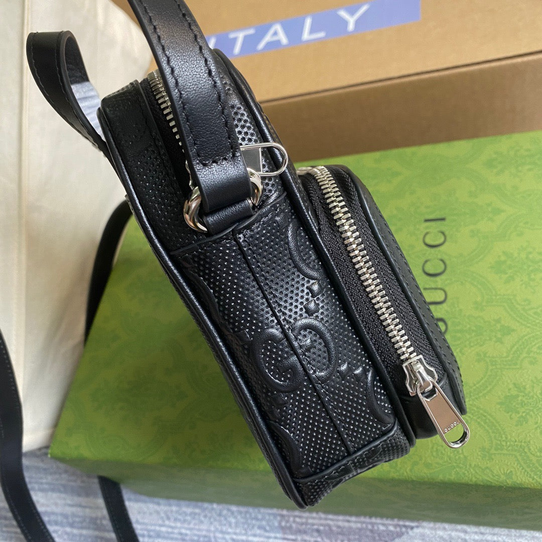 gg Embossed gg Embossed Men Black Mini Travel Bag