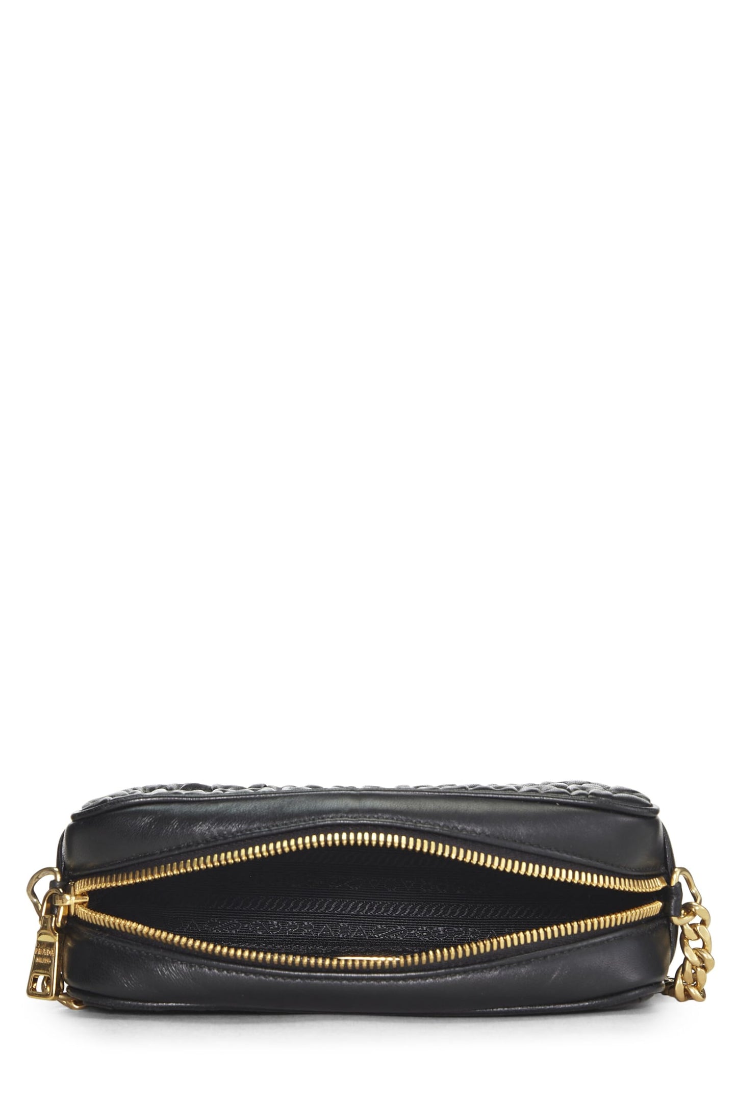 Prada Nappa Gaufre Camera Bag Black Crossbody Bag