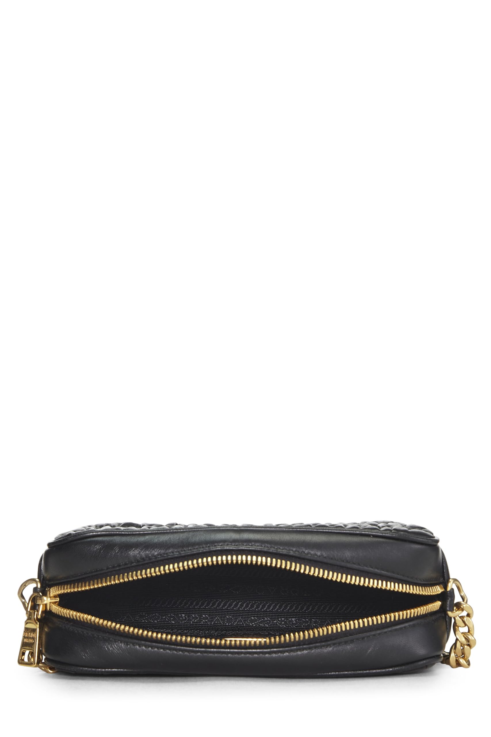 Prada Nappa Gaufre Camera Bag Black Crossbody Bag