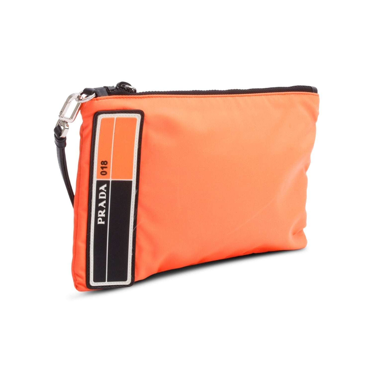 Prada Sport Orange Tessuto Wristlet Clutch Handbag Nylon Clutch Bag