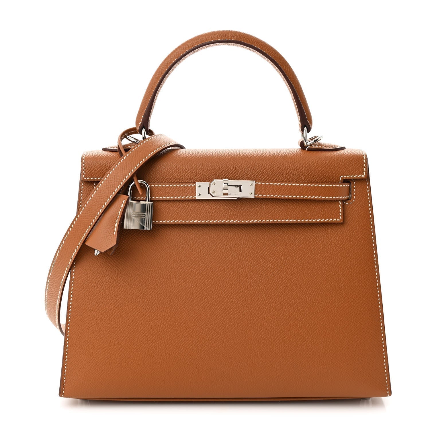 Hermes Epsom Kelly Sellier Handbag Gold Travel Bag