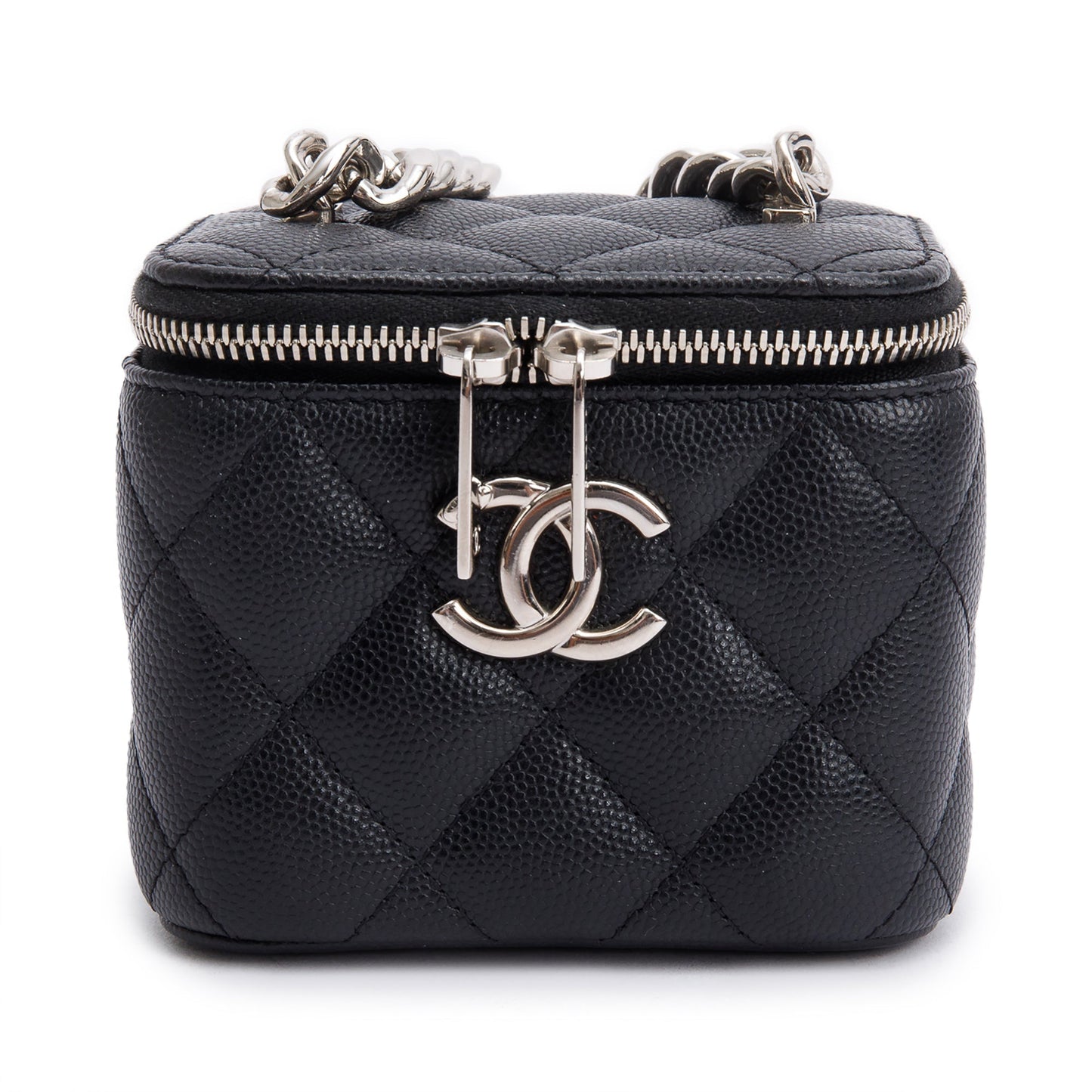 Chanel Caviar Micro Coco Vanity Leather Black Travel Bag