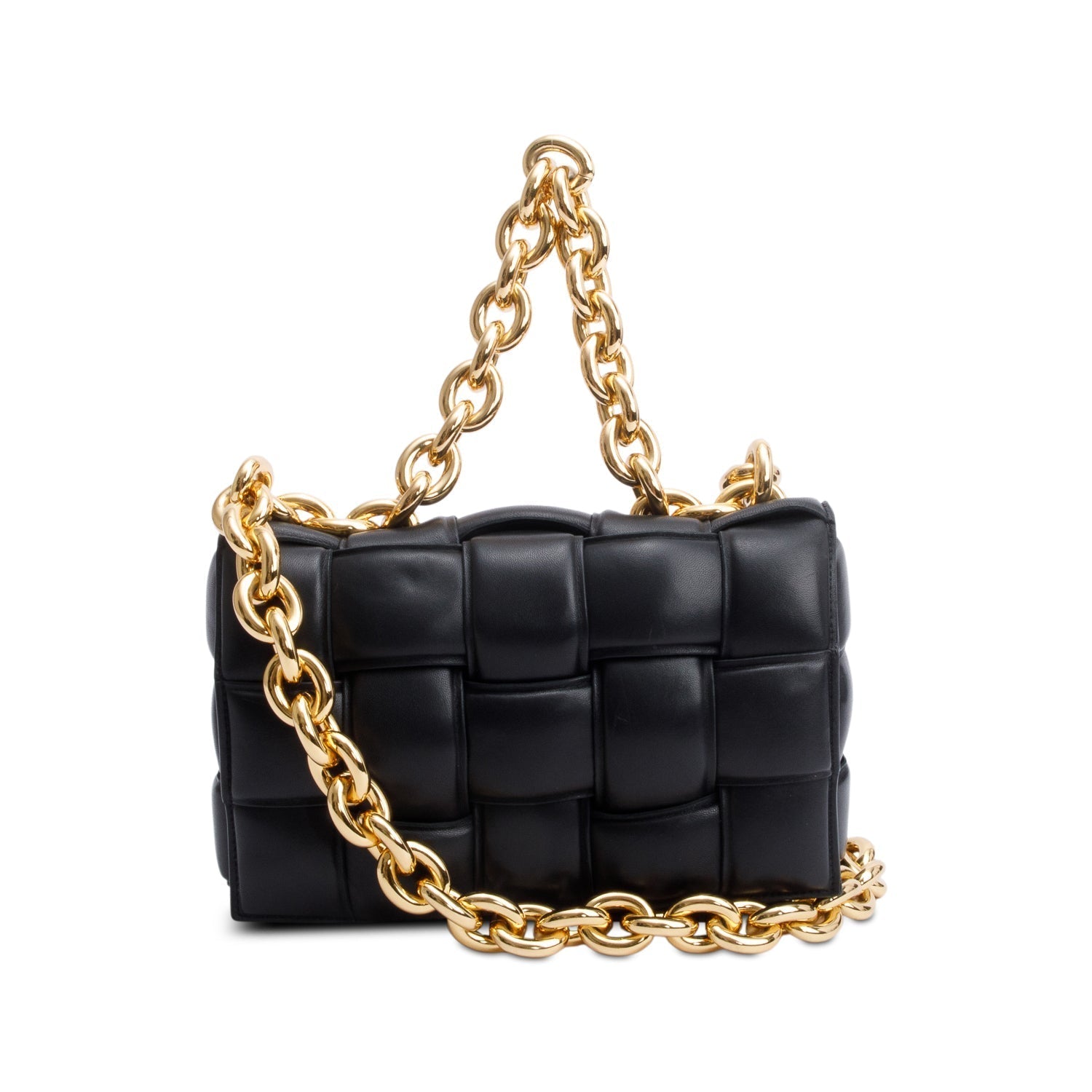 Bottega Veneta Intreccio Nappa Padded Maxi Cassette Bag Leather Black Travel Bag