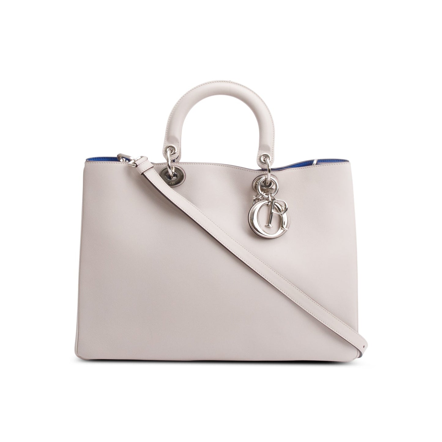 Dior Christian Ivory Calfskin issimo Tote Handbag Leather Large Tote Bag