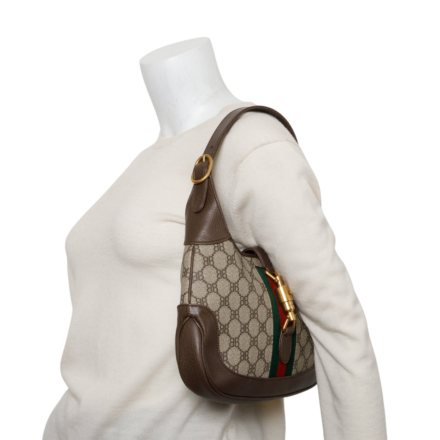Gucci Balenciaga Bb Supreme Calfskin Web Small Jackie Leather Canvas Travel Bag