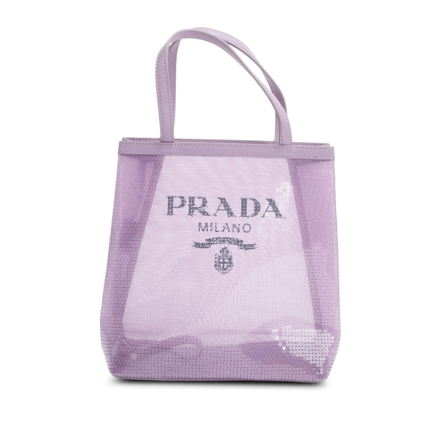 Prada Purple Sequin Mesh Tote Bag Small