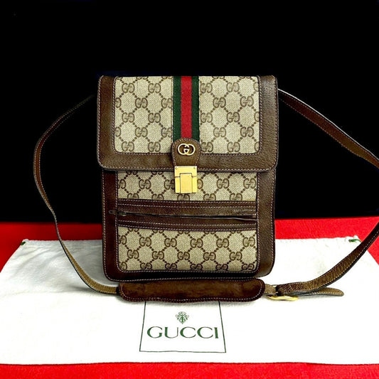 Gucci PVC GG Leather Brown Logo Shoulder Bag