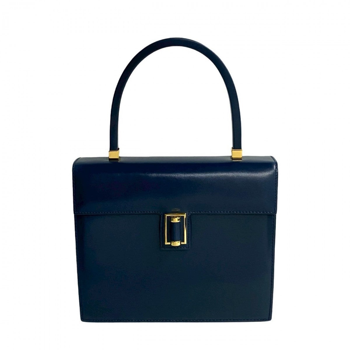 Gucci GG logoMetal Old Leather Navy Handbag