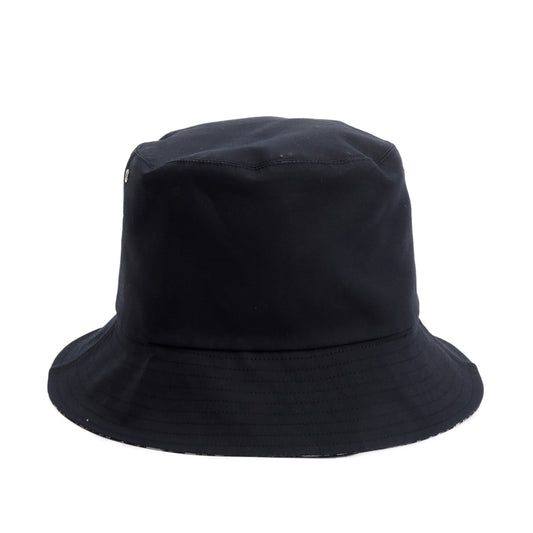 Dior Christian Cotton Teddy D Reversible Brim Hat Black Small Bucket Bag