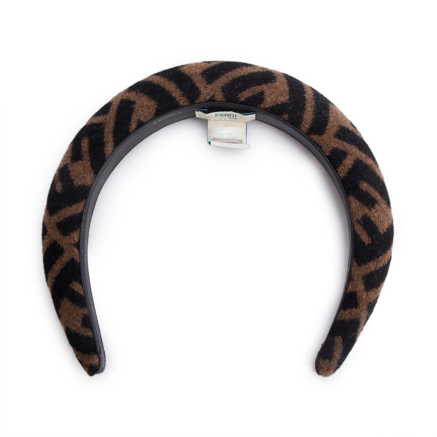 Fendi Zucca Ff Wool Cashmere Headband Travel Bag Brown Logo