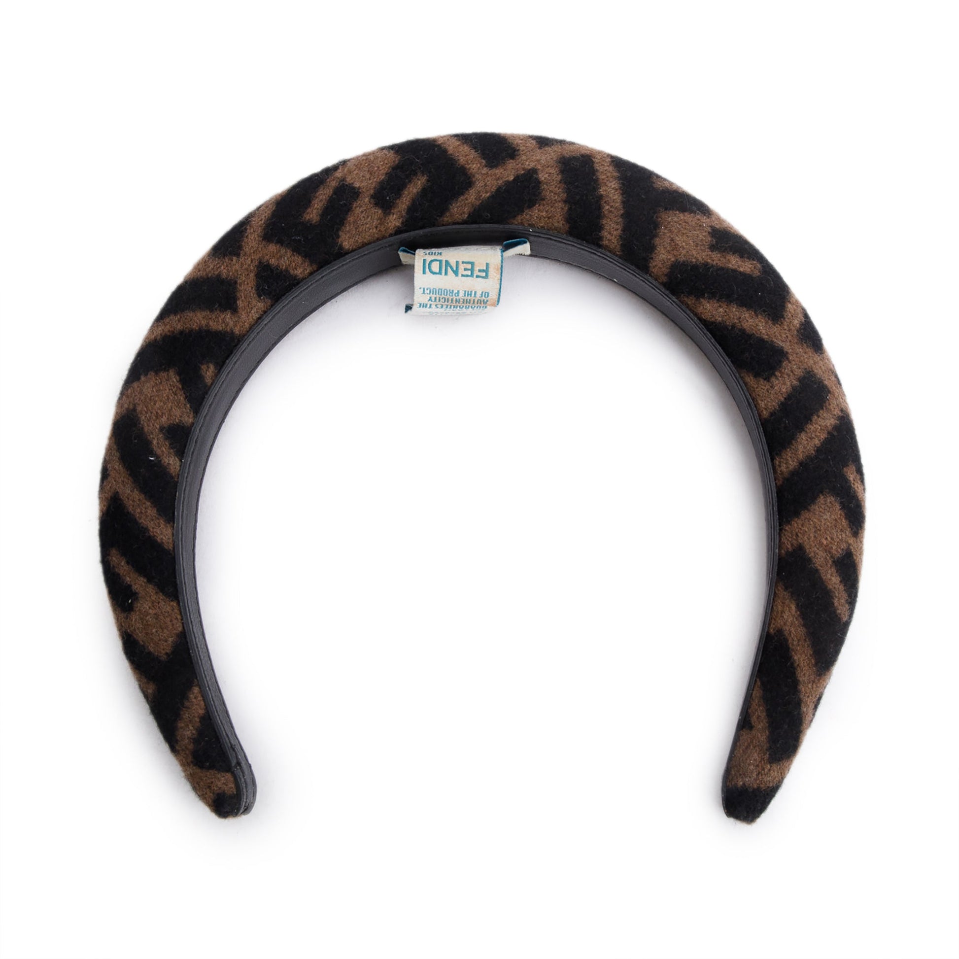 Fendi Zucca Ff Wool Cashmere Headband Travel Bag Brown Logo