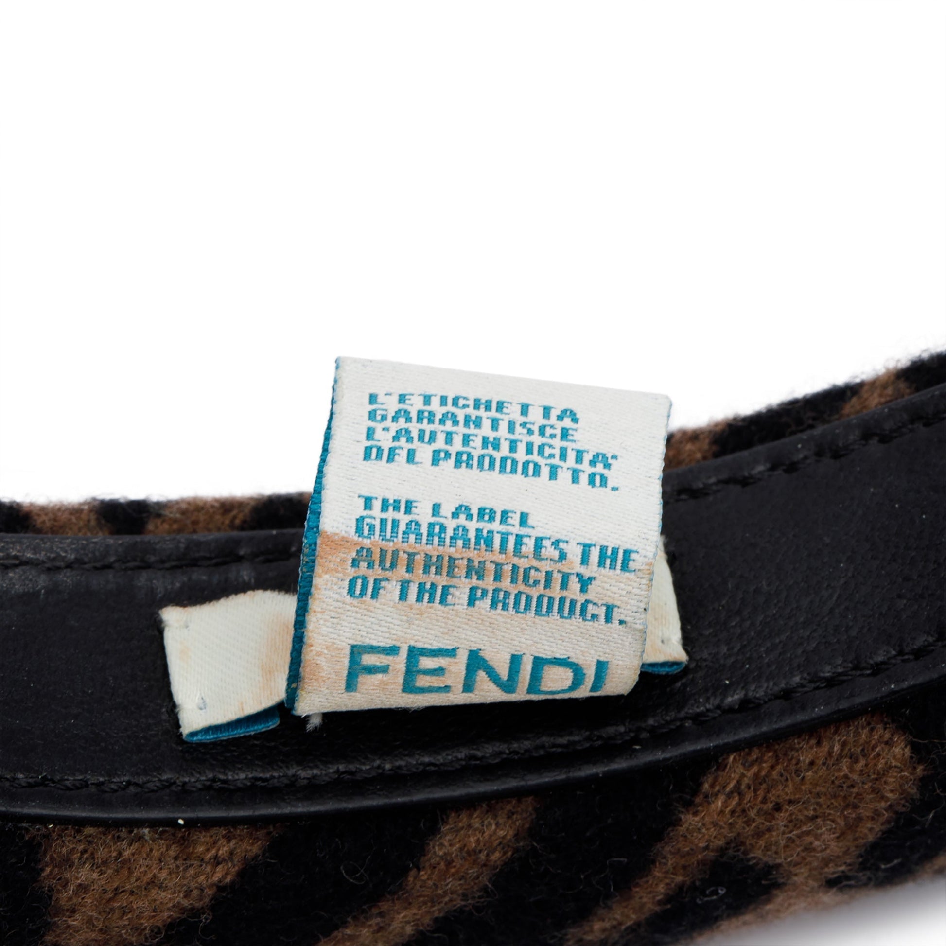 Fendi Zucca Ff Wool Cashmere Headband Travel Bag Brown Logo