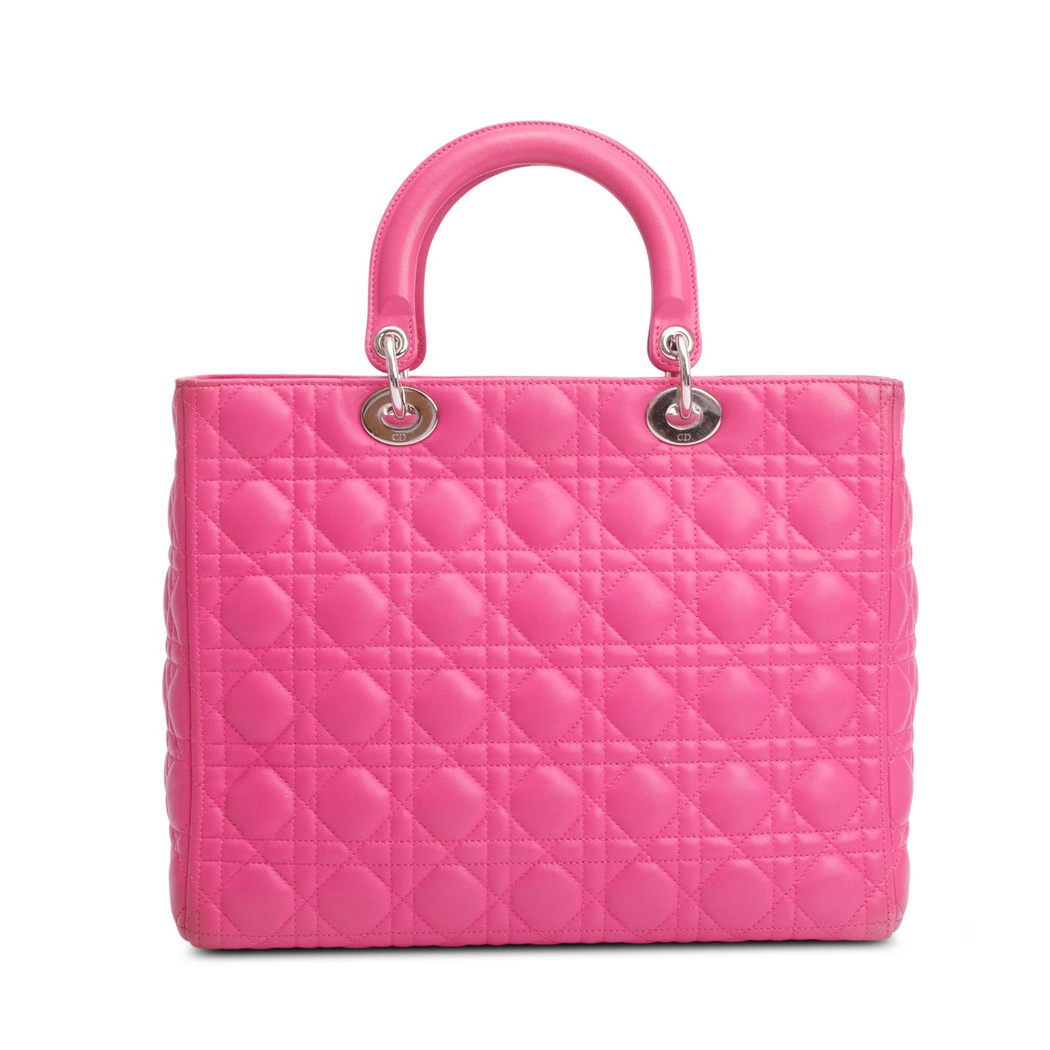 Dior Christian Cannage Lady Bag Leather Pink Travel Bag