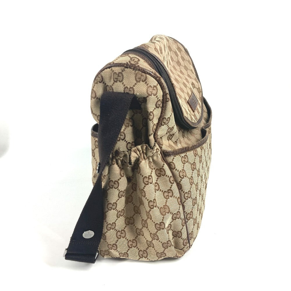 Gucci GG Mother's Leather Canvas Beige Shoulder Bag
