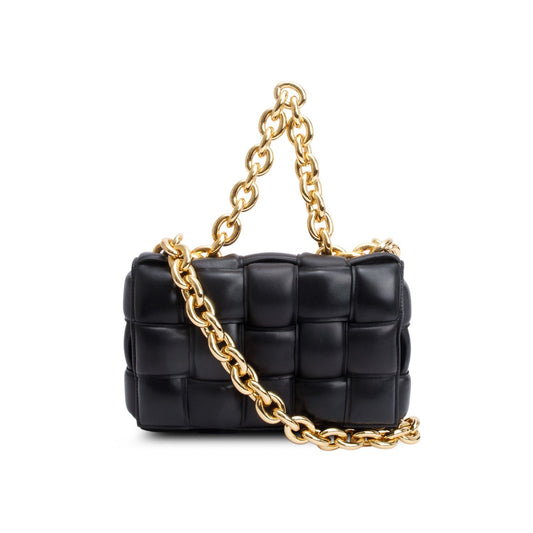 Bottega Veneta Nappa Intrecciato Padded Cassette Bag Black Chain Travel Bag