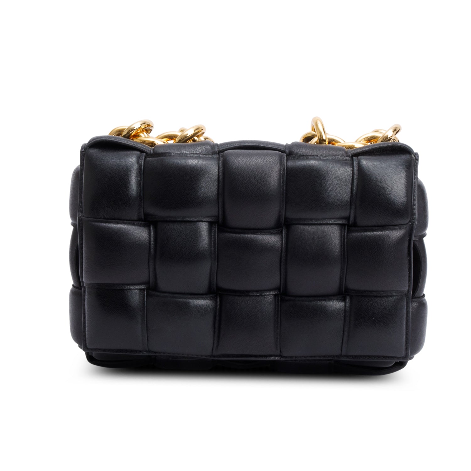 Bottega Veneta Nappa Intrecciato Padded Cassette Bag Black Chain Travel Bag