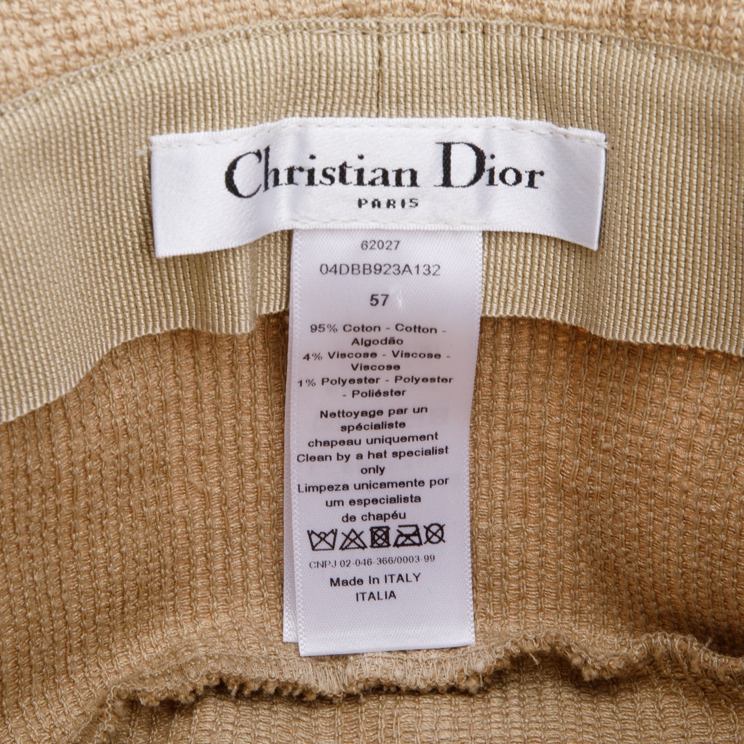 Dior Christian Embroidery Brim Hat Handbag Beige Small Bucket Bag