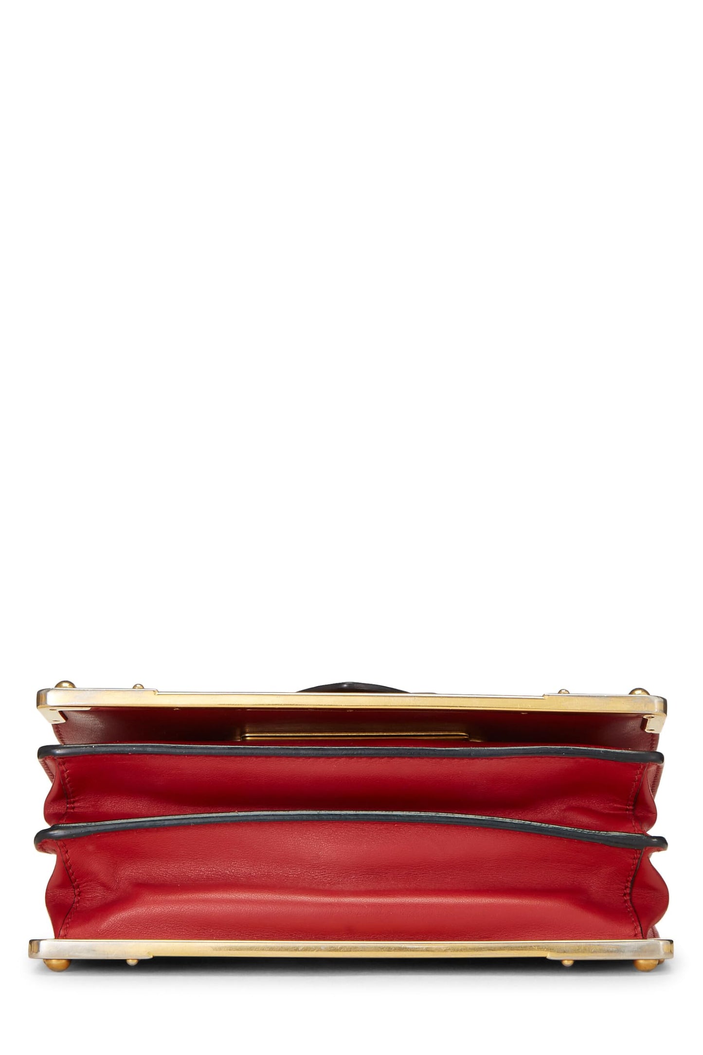 Prada Cahier Crossbody Leather Black Red Crossbody Bag