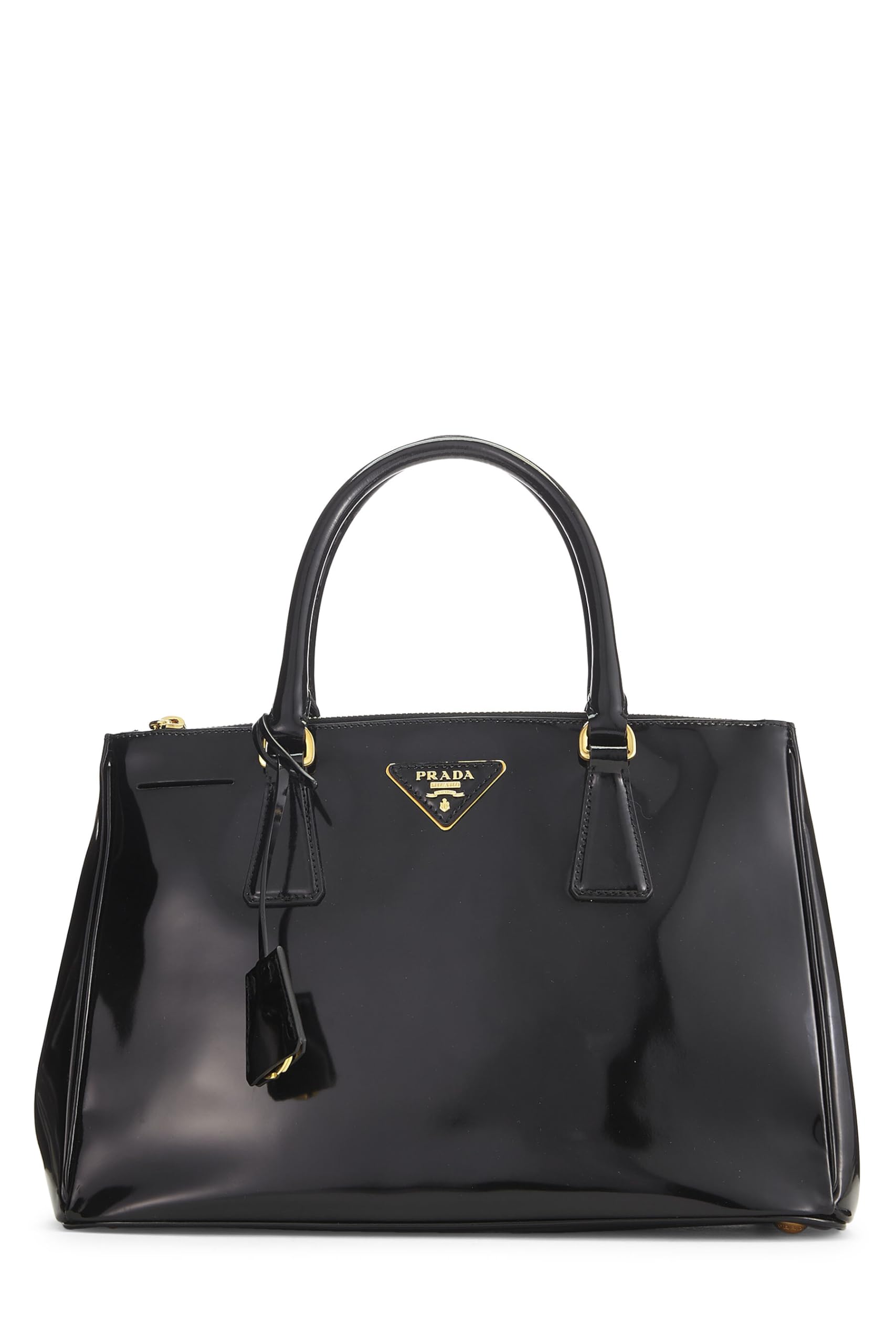 Prada Executive Tote Leather Patent Black Tote Bag