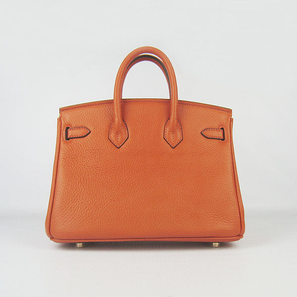 Hermes Luxury Birkin Cm Handbag Orange Golden Travel Bag
