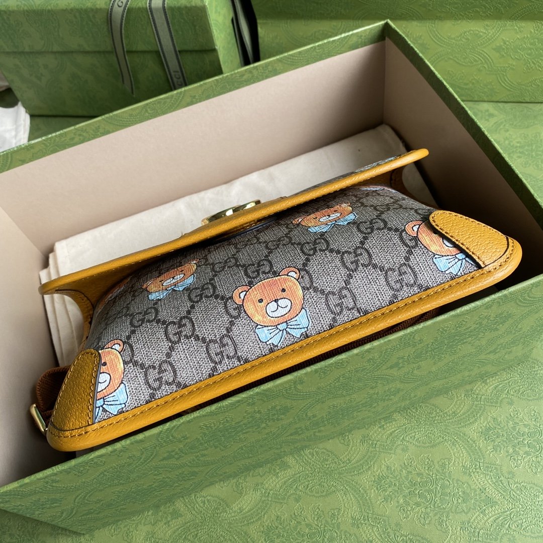 gg Ophidia Belt gg Supreme Canvas Beige Orange Accessory