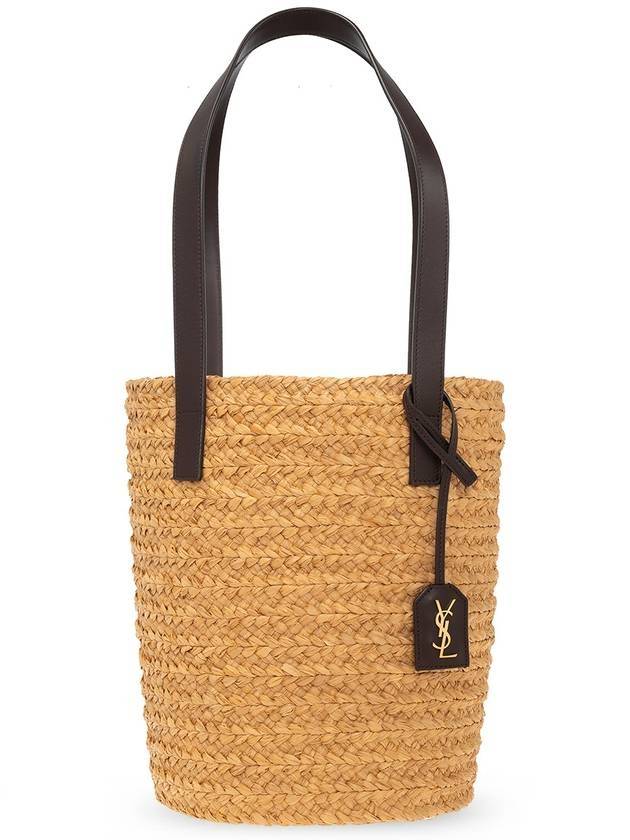 YSL Saint Laurent Saint Laurent Trending Panier Tote Bag Raffia Beige