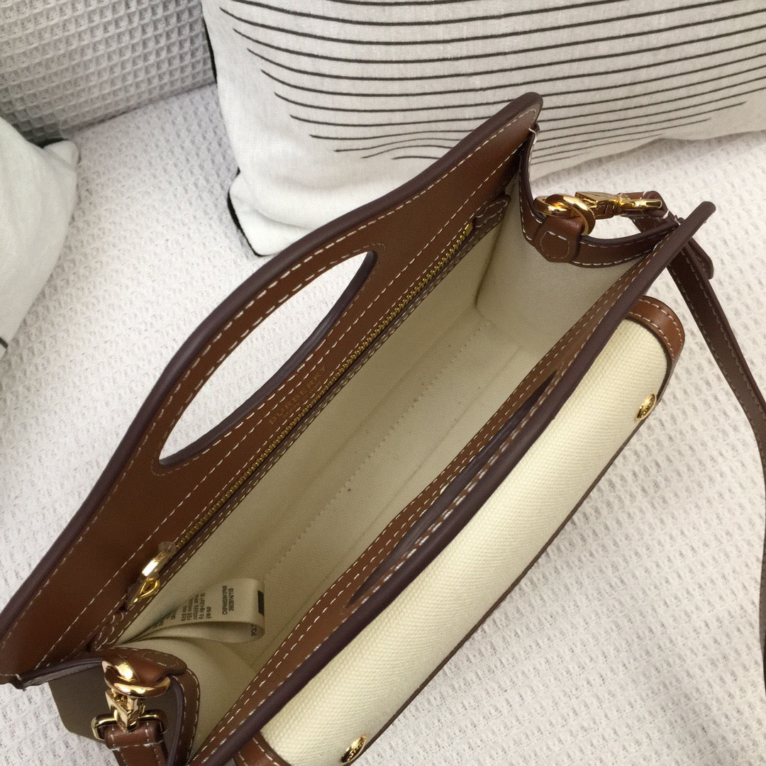 Top Quality Two Tone And Pocket Bag Canvas Brown Travel Bag