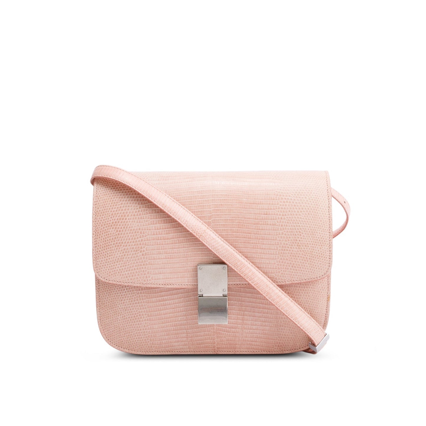 Celine Lizard Classic Box Bag Pink Medium Travel Bag