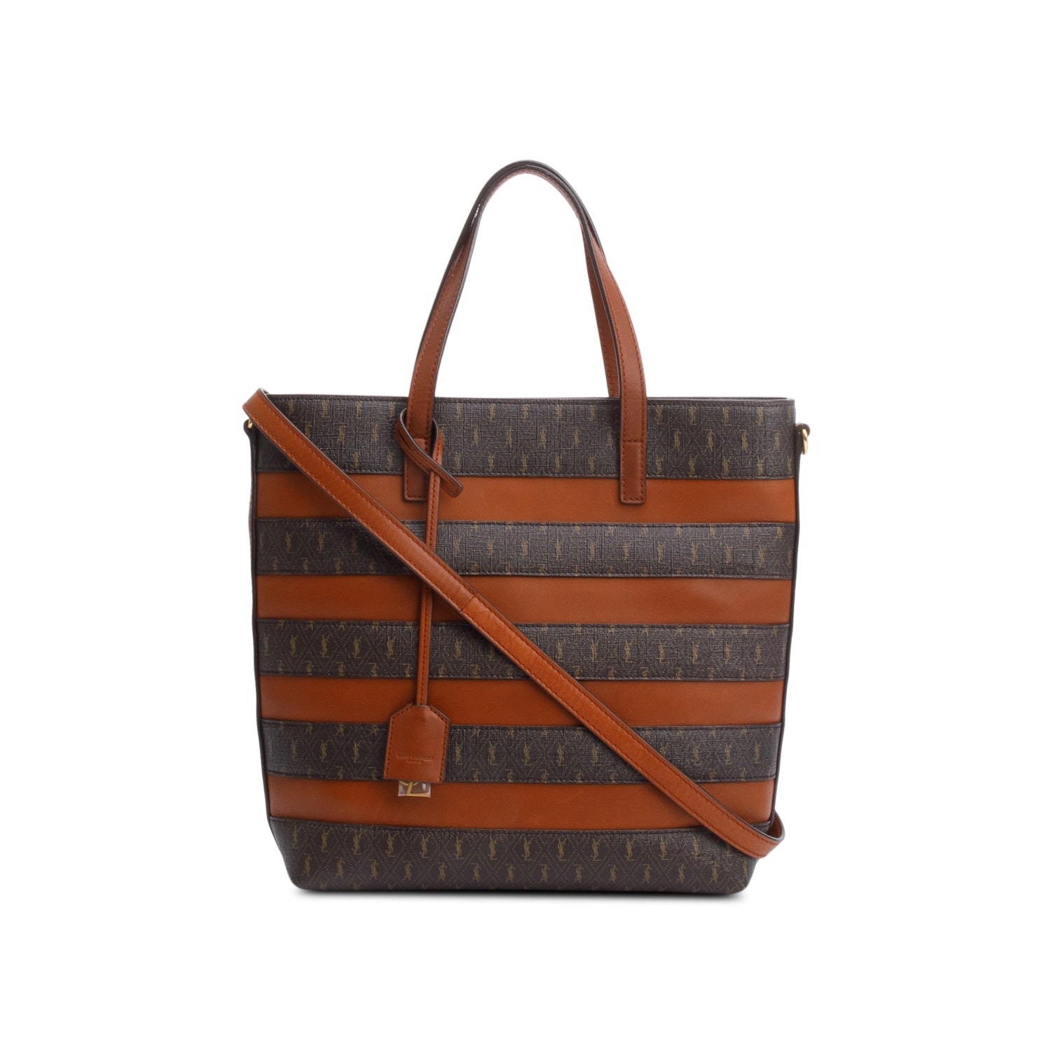 YSL Saint Laurent Le Toy Shopping Tote Monogram Brown Tote Bag