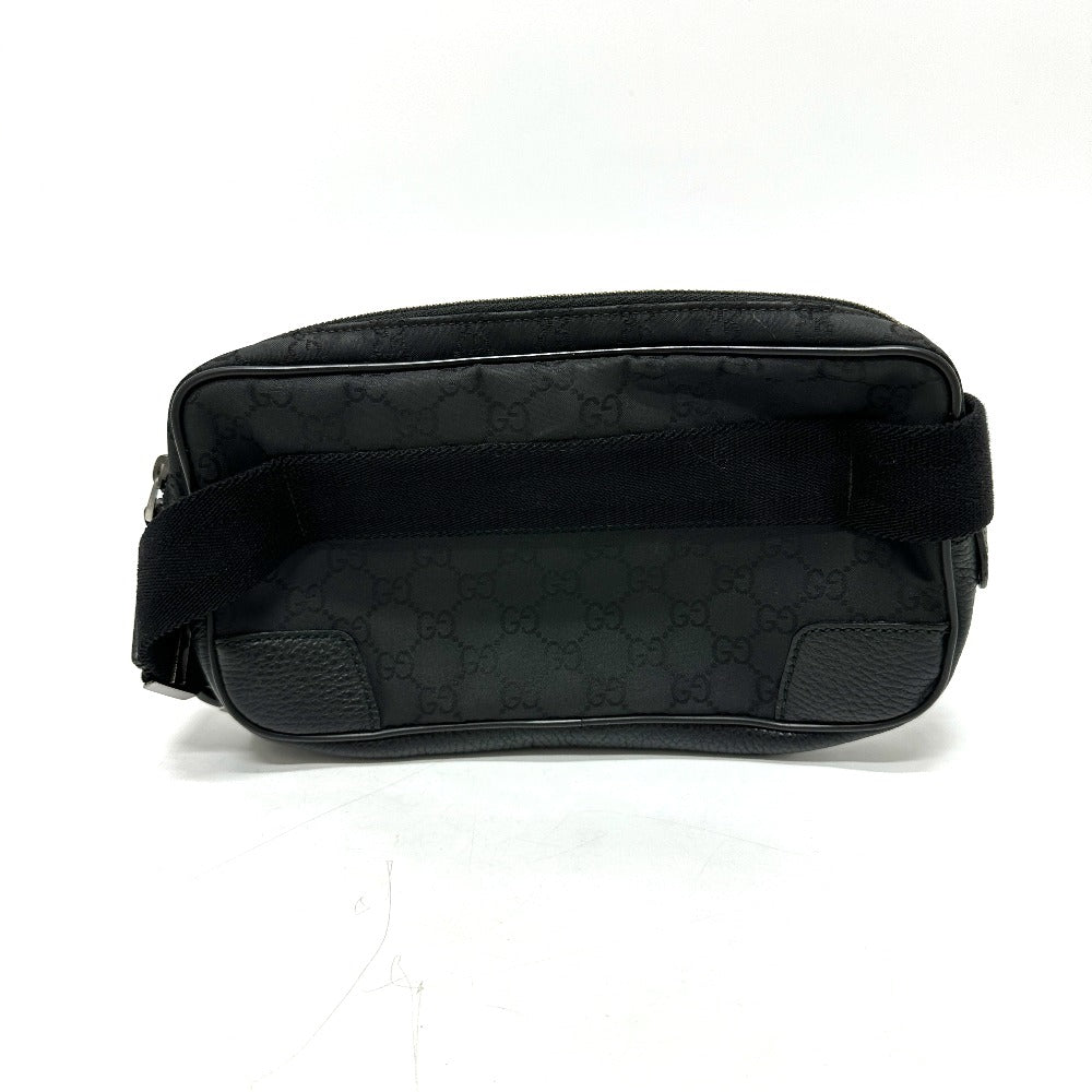 Gucci Waist GG Leather Nylon Black Handbag