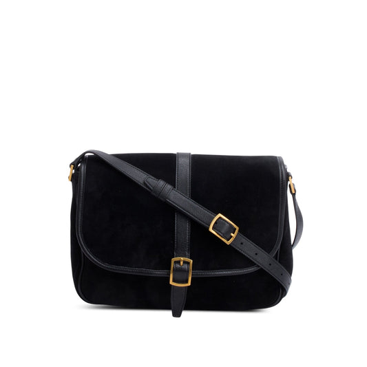 YSL Saint Laurent Sorbonne Crossbody Bag Suede Black