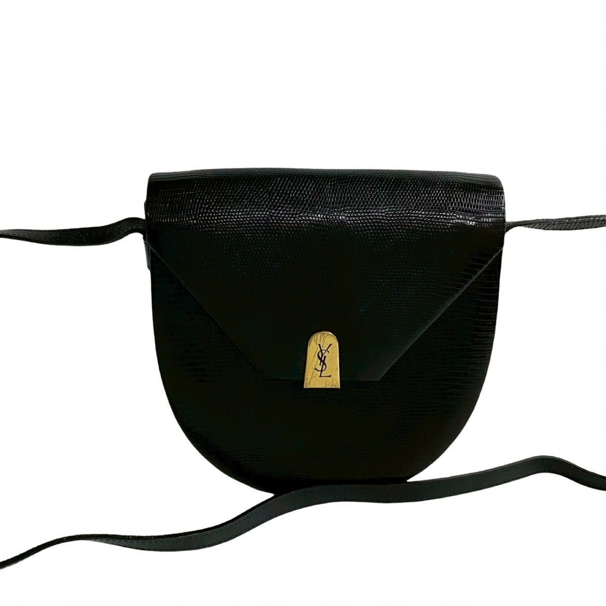 YSL Saint Laurent Shoulder Bag Women Leather Black Logo