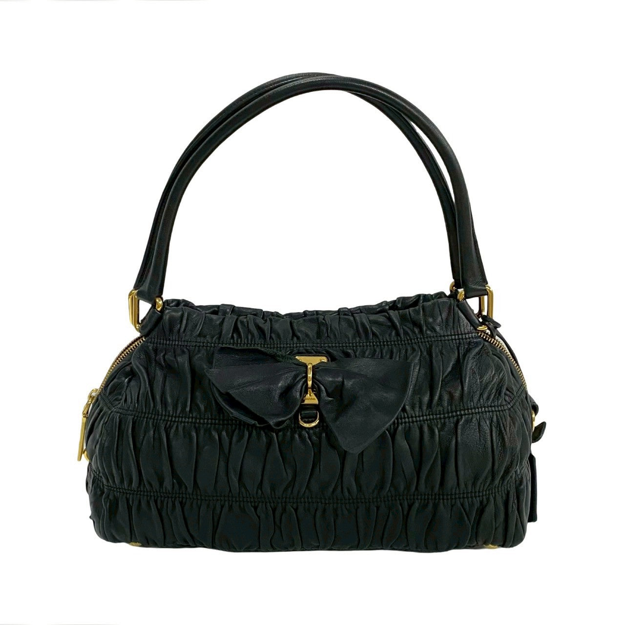 Prada 2Way Handbag Leather Travel Bag 2Way Handbag 2