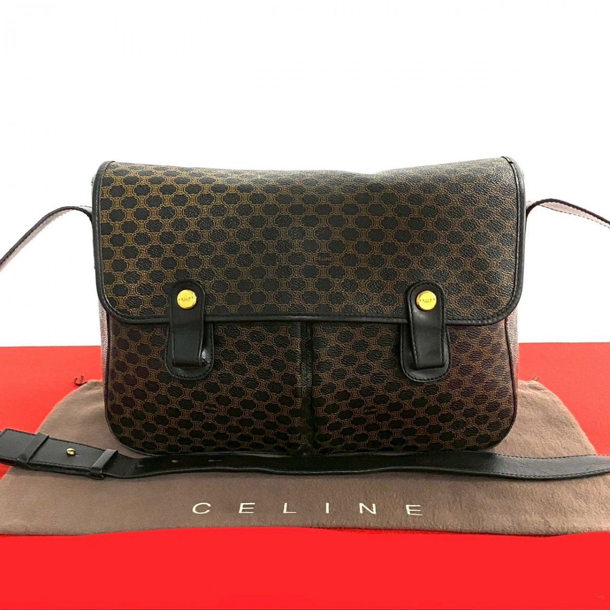 Shoulder Bag , Pvc Macadam Blason Triomphe Leather Black