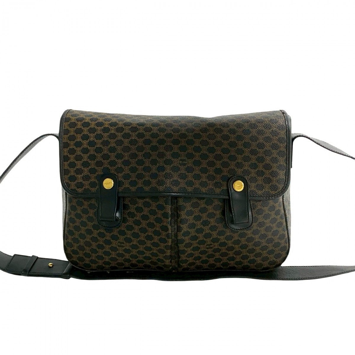Shoulder Bag , Pvc Macadam Blason Triomphe Leather Black