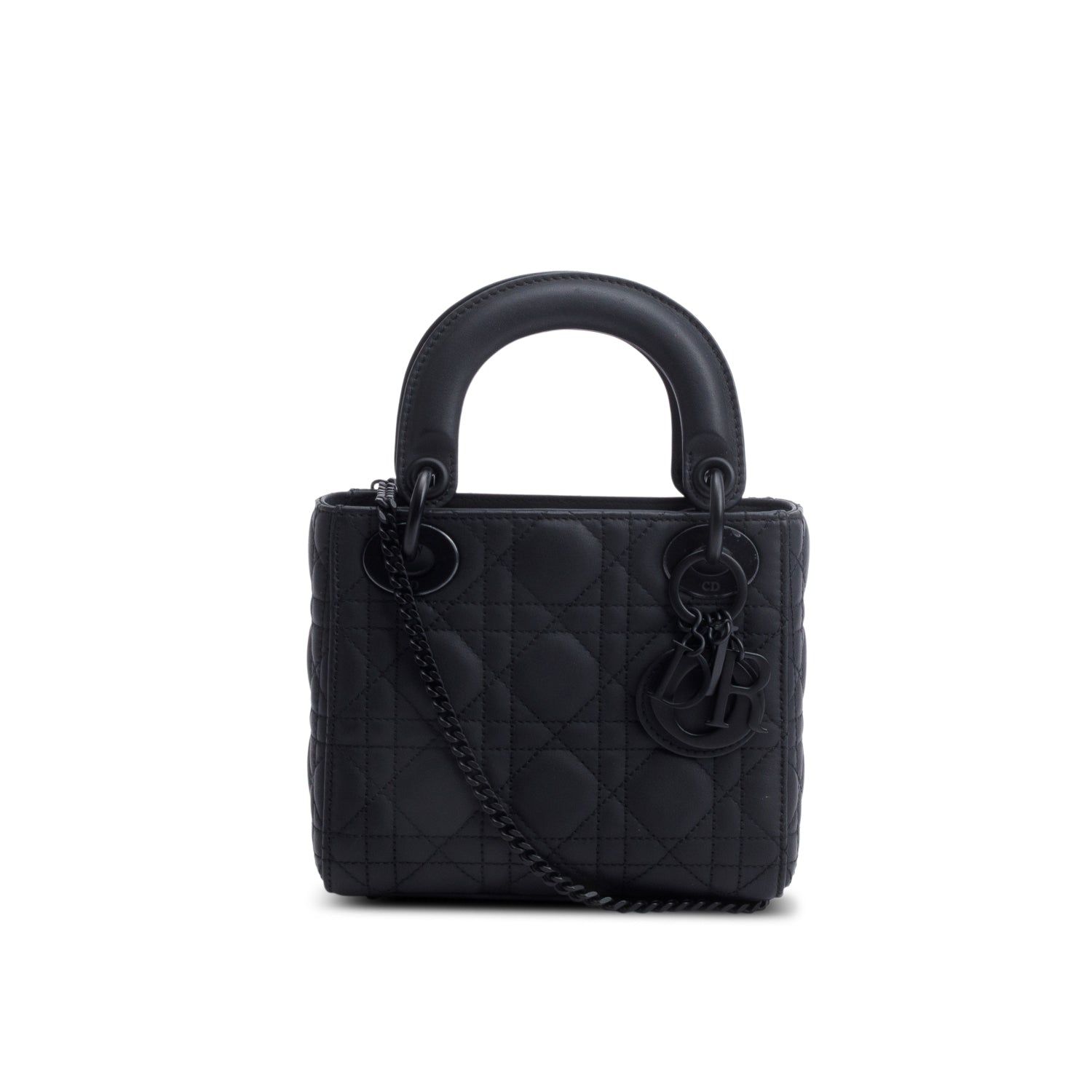 Dior Christian Ultramatte Cannage Lady Bag Leather Black Travel Bag