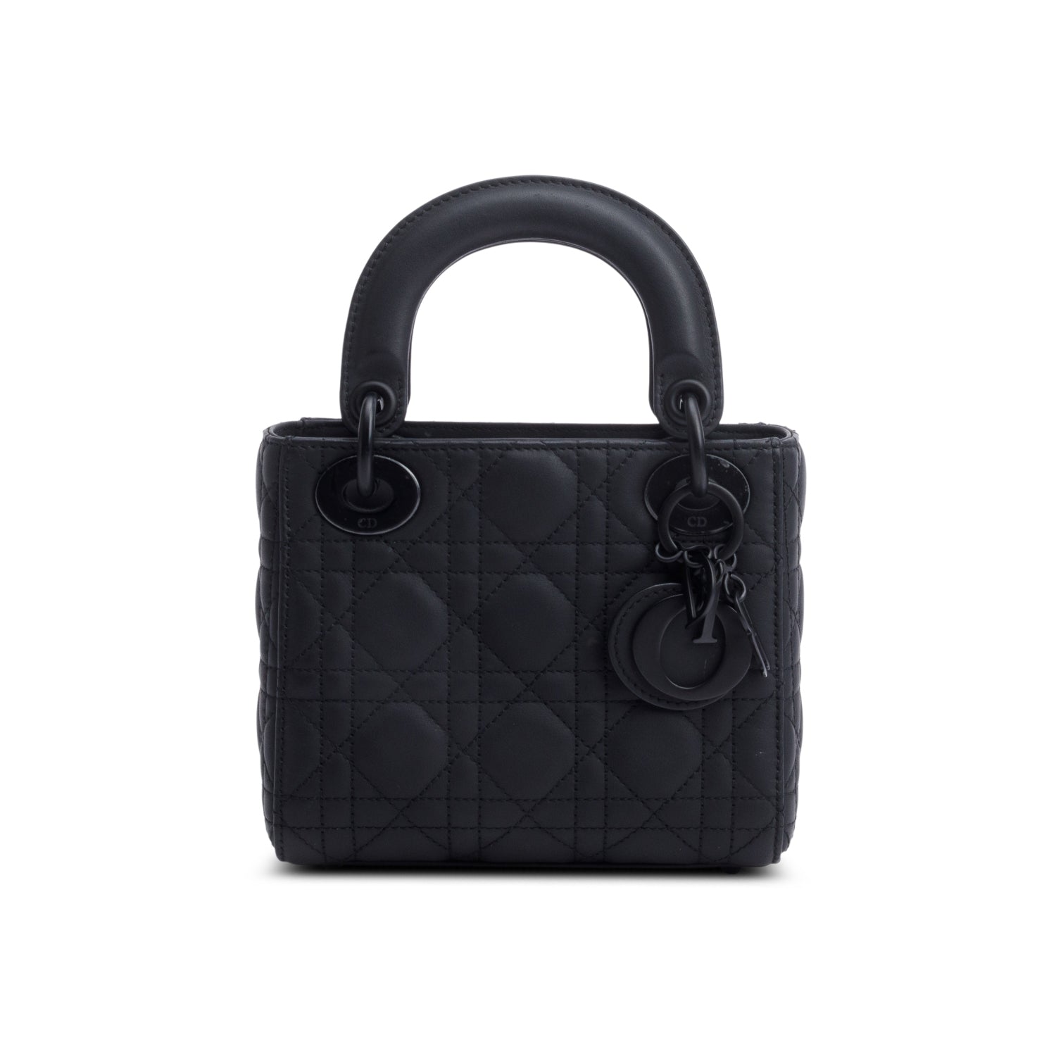 Dior Christian Ultramatte Cannage Lady Bag Leather Black Travel Bag